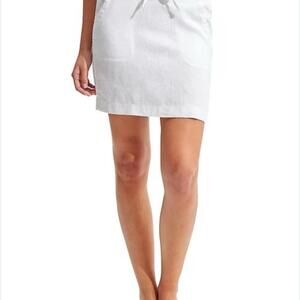 Athleta white linen Seline draw string skirt sz 6